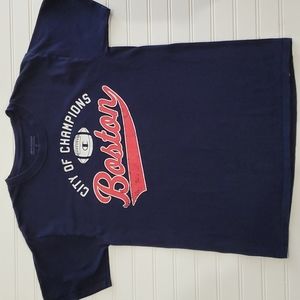 Champion Boston Football T-Shirt Men's Medium Navy